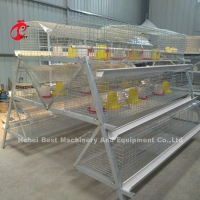 Art 3 Reihen-Hünchen-Hühnerkäfig-Silber Q235 A galvanisierte Adela