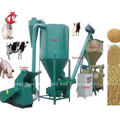 Hammer-Futtermühle-Maschine mit Zerkleinerungsmaschine und Mischer für Geflügel-Farm der Tiere 220V 6KW Ada