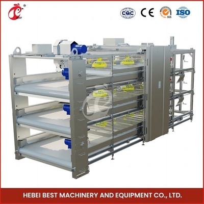 96 Vögel H-Typ automatischer Hühner-Hühnerkäfig / A-Typ Broiler-Hühnerkäfig mit Schiebetür Rose
